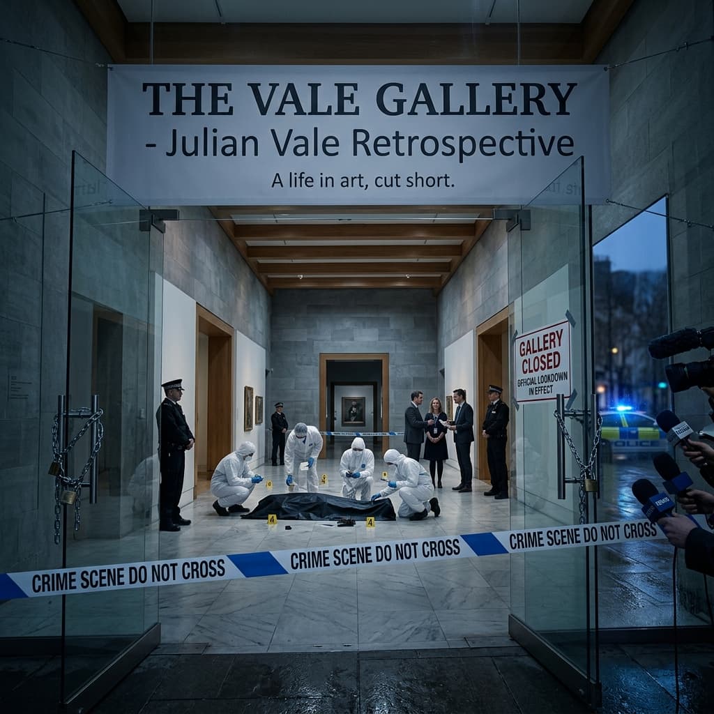 A contemporary art gallery after hours