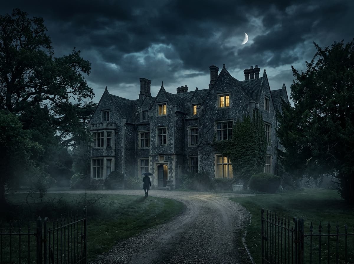 Blackwood Manor at night