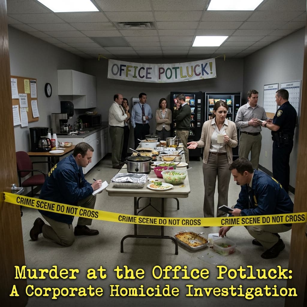 An office potluck crime scene